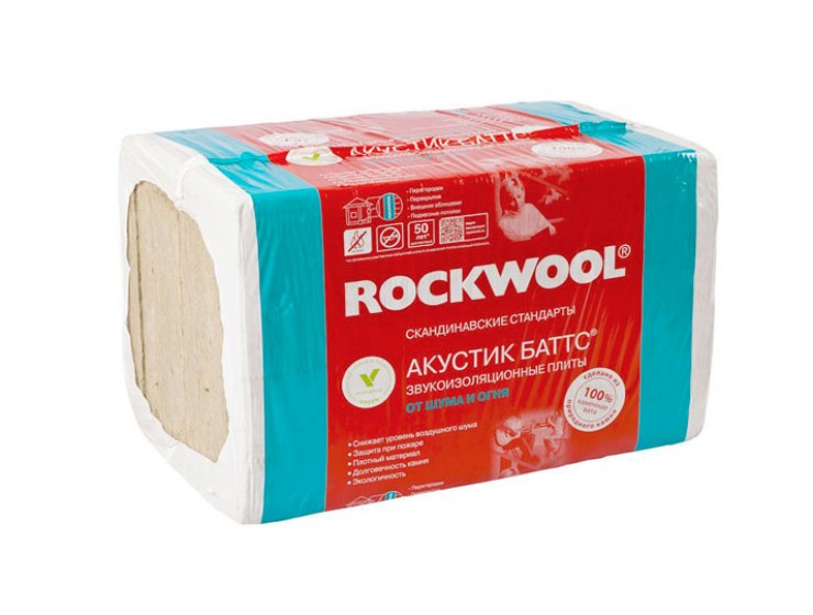 Роквул (Rockwool) Акустик Баттс 6м2 (0.3м3) толщ. 50мм