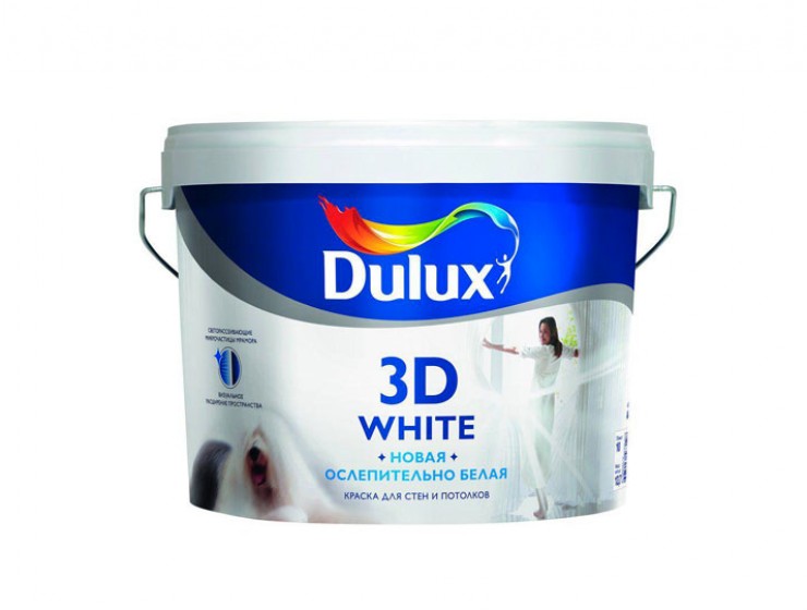 Краска Дулюкс | DULUX ослепительно белая 3D White, 10л